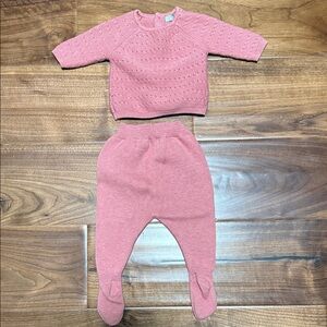 Coconuts by Matisse Coral Pink Knit Footie Set